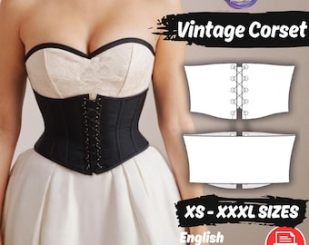 Cottagecore Milkmaid Korsett Schnittmuster, Renaissance Unterbrust PDF Gürtel Schnittmuster
