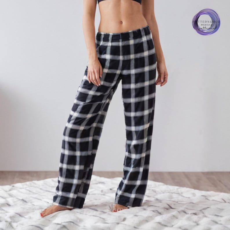 Women's Pajama Pants Sewing Pattern, Loose Fit Loungewear PDF Pattern image 2