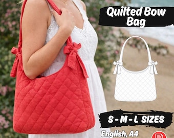 Slouchy Bag Schnittmuster Schulter Schleife Einkaufstasche Digital Anleitung S-M-L Gr