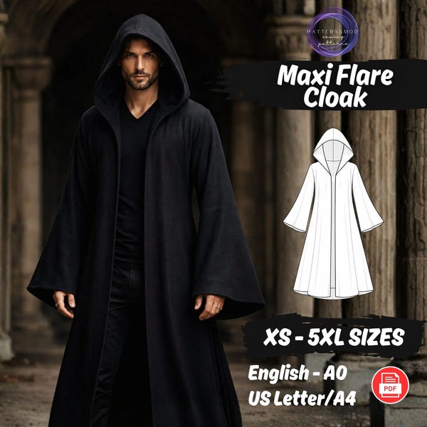 Pattern For Renaissance Hood Cloak Men Medieval - Etsy UK