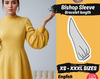 Bishop Sleeve Sewing Pattern Bracelet Puffy Sleeve Pattern, Balloon Sleeve Sewing Pattern XS - XXXL Sewing Instructions