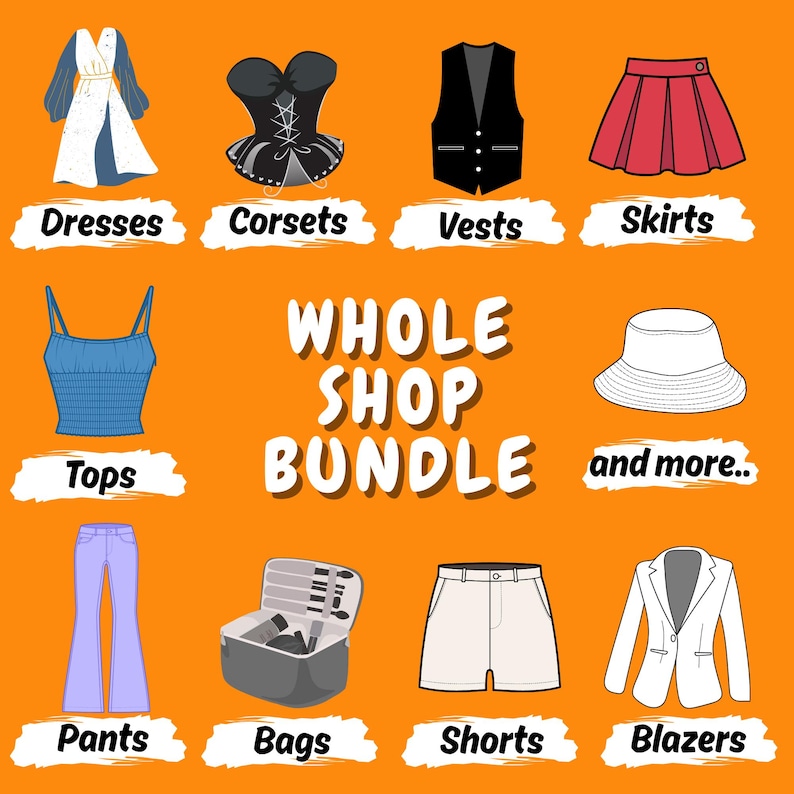 Whole Shop Sewing Pattern Bundle, Beginner Friendly Women Sewing Patterns image 2