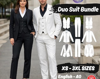 Klassischer Anzug Schnittmuster Bündel 8 Weste Blazer Shirt Hose Set Schnittmuster