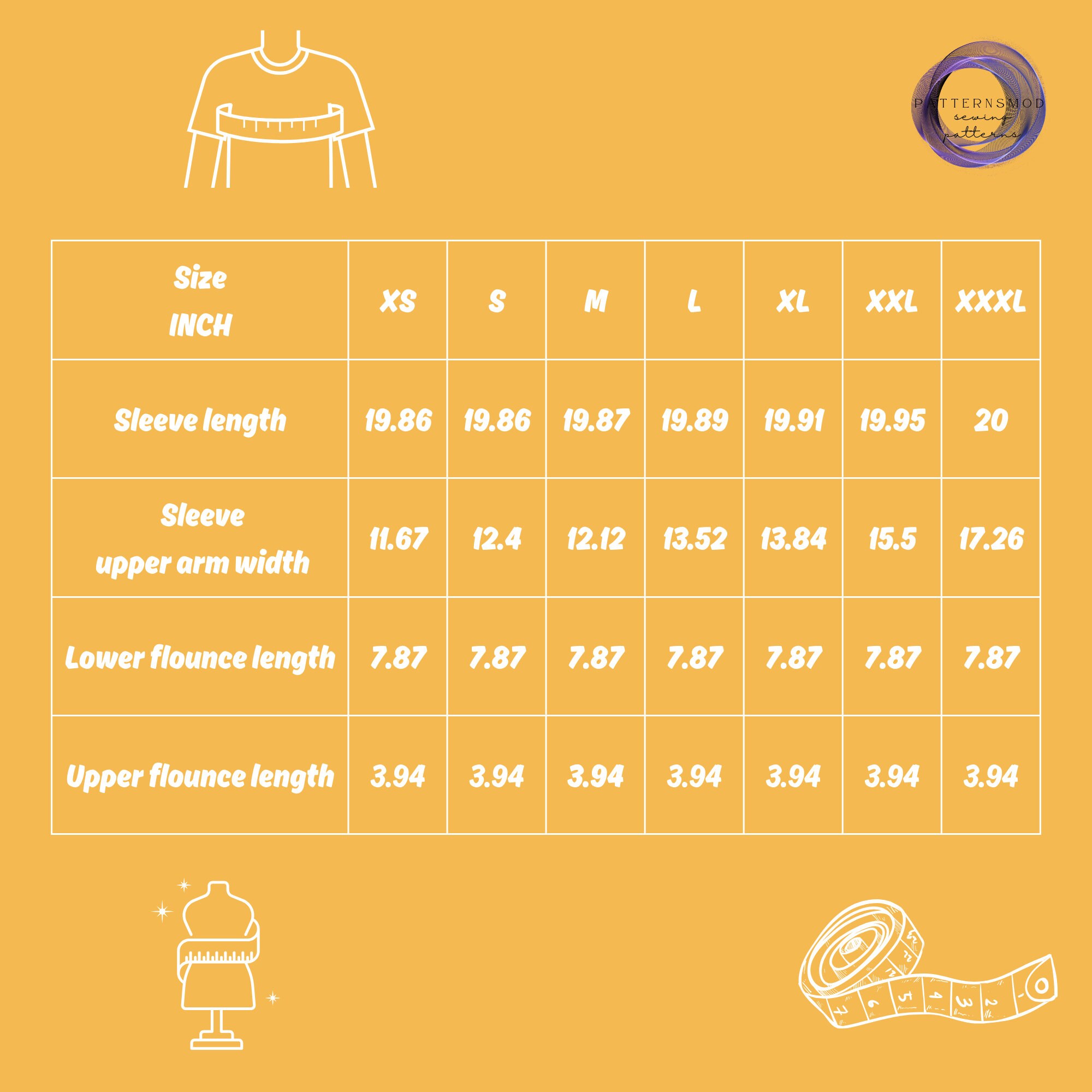 Double Ruffle Sleeve Sewing Pattern | Flare Sleeve Pattern | Flounce ...