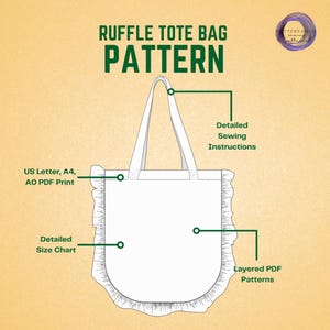 Tote Bag Sewing Pattern Bundle, Shopping Bags Set Patterns, Easy 9 Sizes Pouch Project image 3