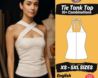 Multi Way Versatile Top Sewing Pattern Cross Neck Convertible Halter Neckline Shirt Tutorial