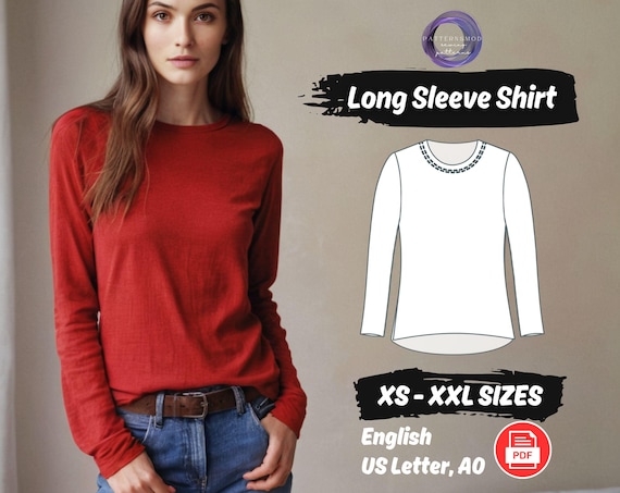 Women's Stitching O-Neck Long-Sleeved Shirt Women's Stitching O-Neck Long-Sleeved Shirt