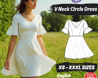 Ruffle Sleeve Midi Dress Sewing Pattern