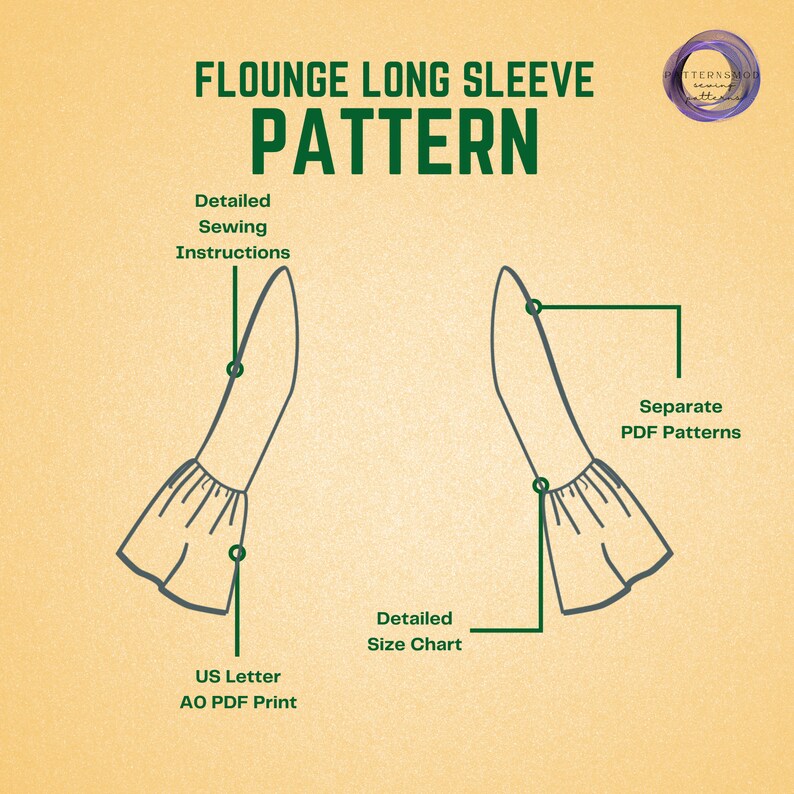 Flounce Ruffle Sleeve Sewing Pattern - XS-XXXL Block PDF Pattern - Etsy