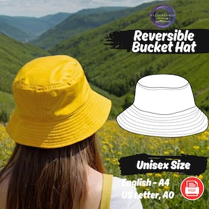 Bucket Hat Sewing Pattern, Reversible Summer Hat Pattern, Unisex Bucket Linen Hat Sewing Pattern, Easy Hat Beginner Pattern, Sun Hat