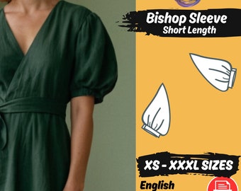 Modello di cucito per maniche a sbuffo, modello per maniche a vescovo, modello per cucito per maniche a palloncino, modello facile XS - XXXL Istruzioni per cucire