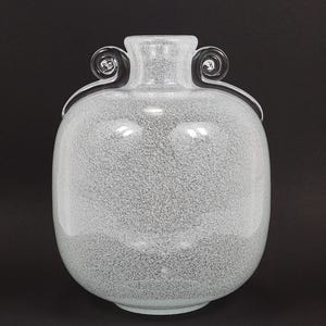 Seguso Vetri d’Arte Pulegoso Bubble Vase with Handles, Murano, Italy 1950s