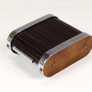 1930s Carl Aubock I Storage Box / Cigarette Dispenser with Roll Top, Austria
