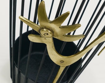 ウォルター・ボッセの真鍮製ルースターミッドセンチュリー傘立て