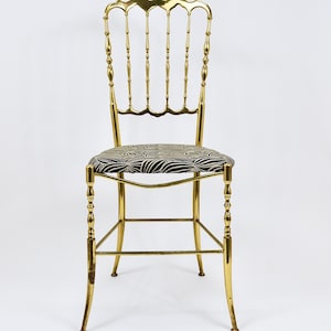 Chiavari Midcentury Brass Chair by Giuseppe Gaetano Descalzi, Italy, 1950s