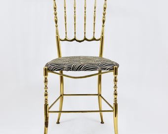 Chiavari Midcentury Brass Chair by Giuseppe Gaetano Descalzi, Italy, 1950s