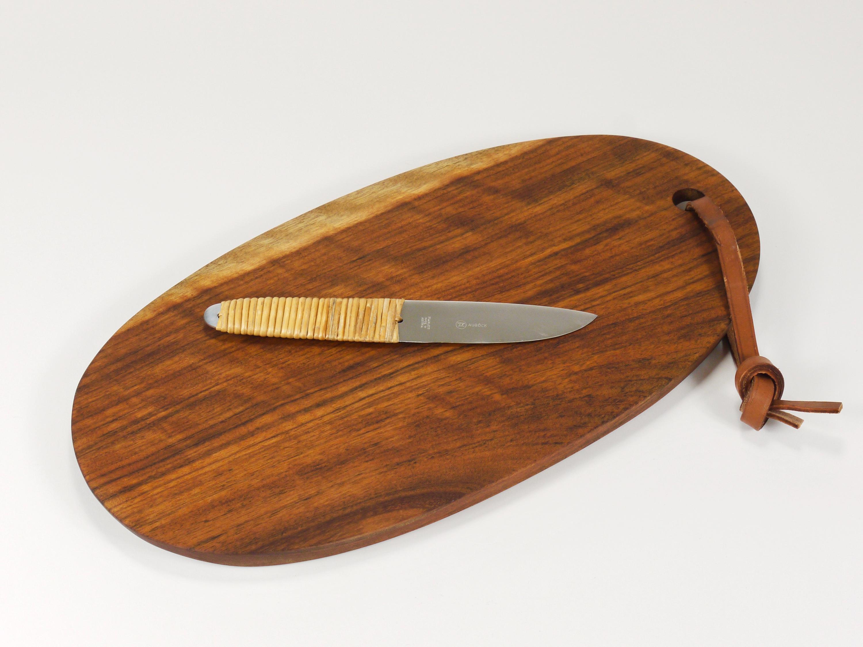 Planche à Découper Avec Couteau Intégré Par Carl Auböck - Design Autrichien - Occasion Très Bon état