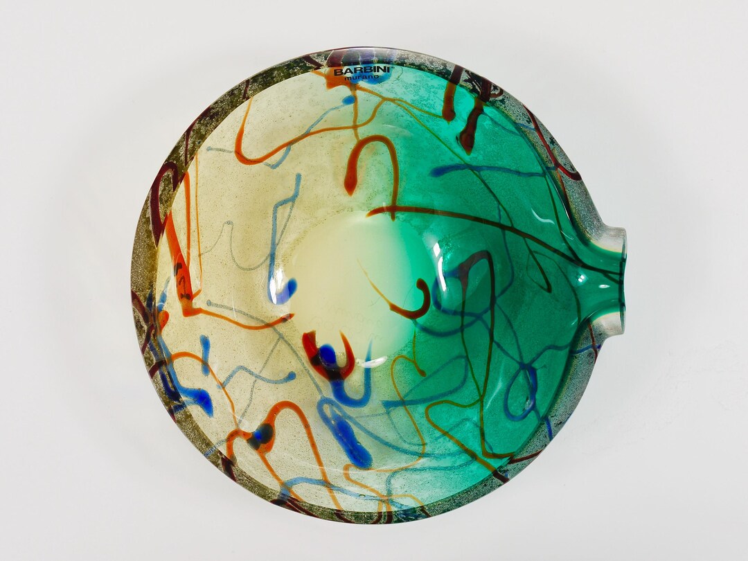 Alfredo Barbini Signed Murano Art Glass Bowl or Ashtray, Italy
