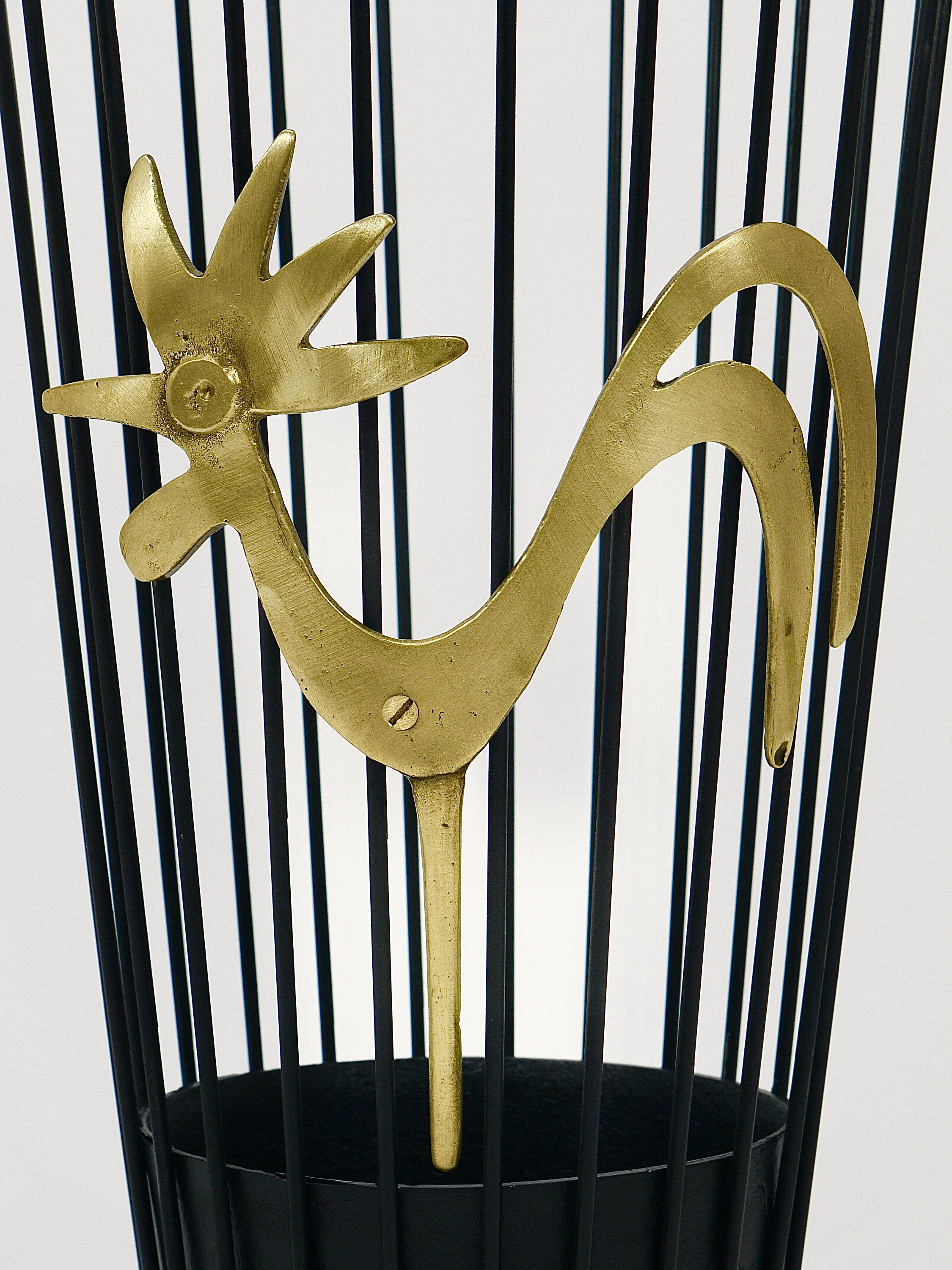 ウォルター・ボッセの真鍮製ルースターミッドセンチュリー傘立て