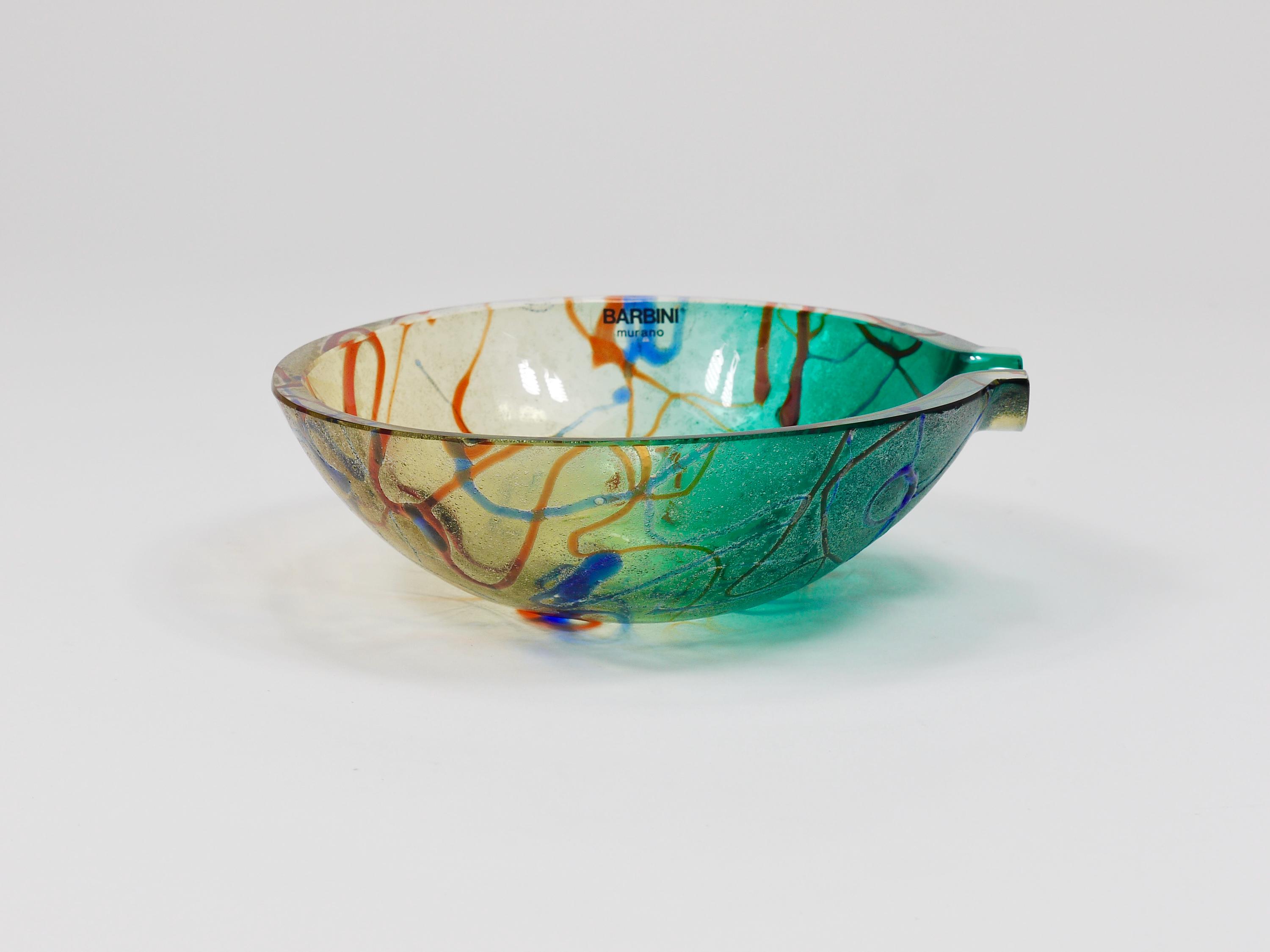Alfredo Barbini Signed Murano Art Glass Bowl or Ashtray, Italy