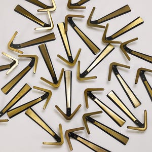 21x Midcentury Brass Double Wall Hook by Herta Baller, Vienna, Austria, 1950s