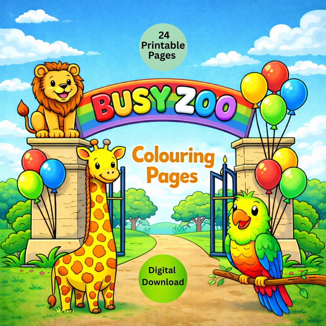 Zoo Animals Colouring Pages | Printable PDF | Bold & Easy Kids ...