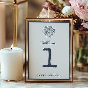 Nautical Table Numbers, Seashell Table Numbers, Beach Wedding Decor, Printable, Instant Download ...