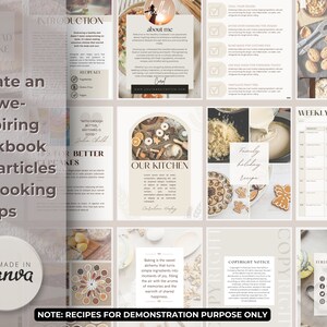 Modèle de livre de recettes Modèle de livre de recettes modifiable eBook de recettes imprimable Modèles de toile Carte de recette Cahier d'exercices de la page de recettes Cuisson image 6