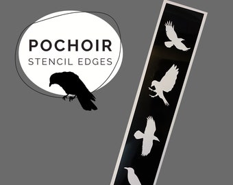 Pochoir jaspage | Stencil for book edges | Six of Crows & Crooked Kingdom | Crows birds pattern