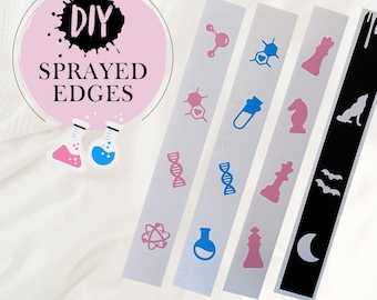 Stencil for book edges | Marbling stencil | Love Theoretically, The Love Hypothesis, Check & Mate, Bride