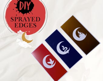 Stencil for book edges | Marbling stencil | Crescent City House of Earth and Blood, House of Sky and Breath, House of Flame and Shadow