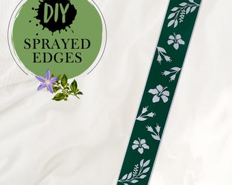 Stencil for book edges | Marbling stencil | Belladonna Vining plants and flower pattern