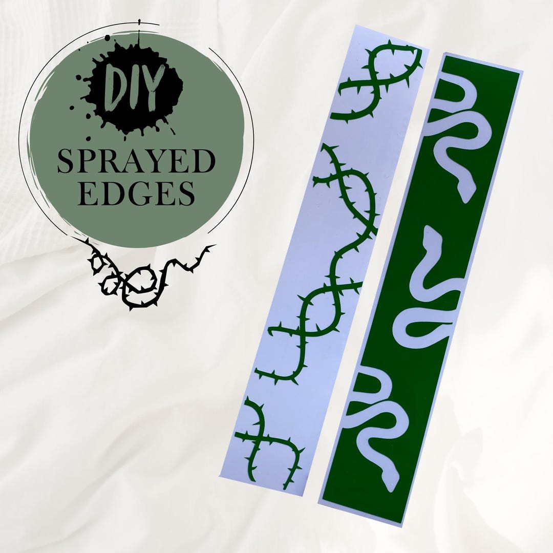 Stencil for Book Edges | Marbling Stencil | Serpents and Thorns Pattern ...