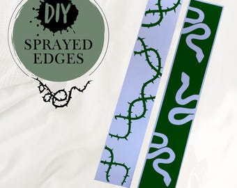 Stencil for book edges | Marbling stencil | Serpents and thorns pattern