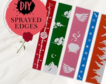 Stencil for book edges | Marbling stencil | ACOTAR series | Acotar, Acomaf, Acowar, Acofas, Acosf