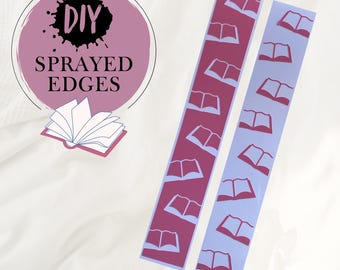 Stencil for book edges | Marbling stencil | Books pattern