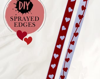 Stencil for book edges | Marbling stencil | Hearts & string pattern