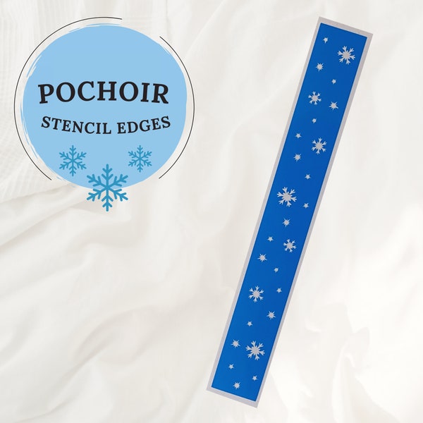 Pochoir jaspage | Stencil for book edges | Winter snow flakes pattern