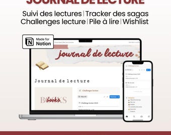 Digital reading journal template | Reading log template, book series tracking | Book tracker concept