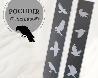 Pochoir jaspage | Stencil for book edges | Six of Crows & Crooked Kingdom | Crows birds pattern