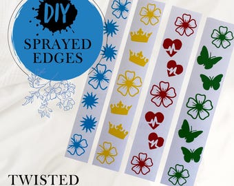 Stencil for book edges | Marbling stencil | Twisted saga: Twisted Love, Twisted Games, Twisted Hate, Twisted Lies