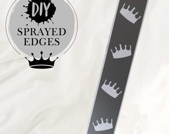 Stencil for book edges | Marbling stencil | King Crown pattern