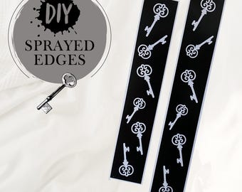 Stencil for book edges | Marbling stencil | Keys mystery pattern