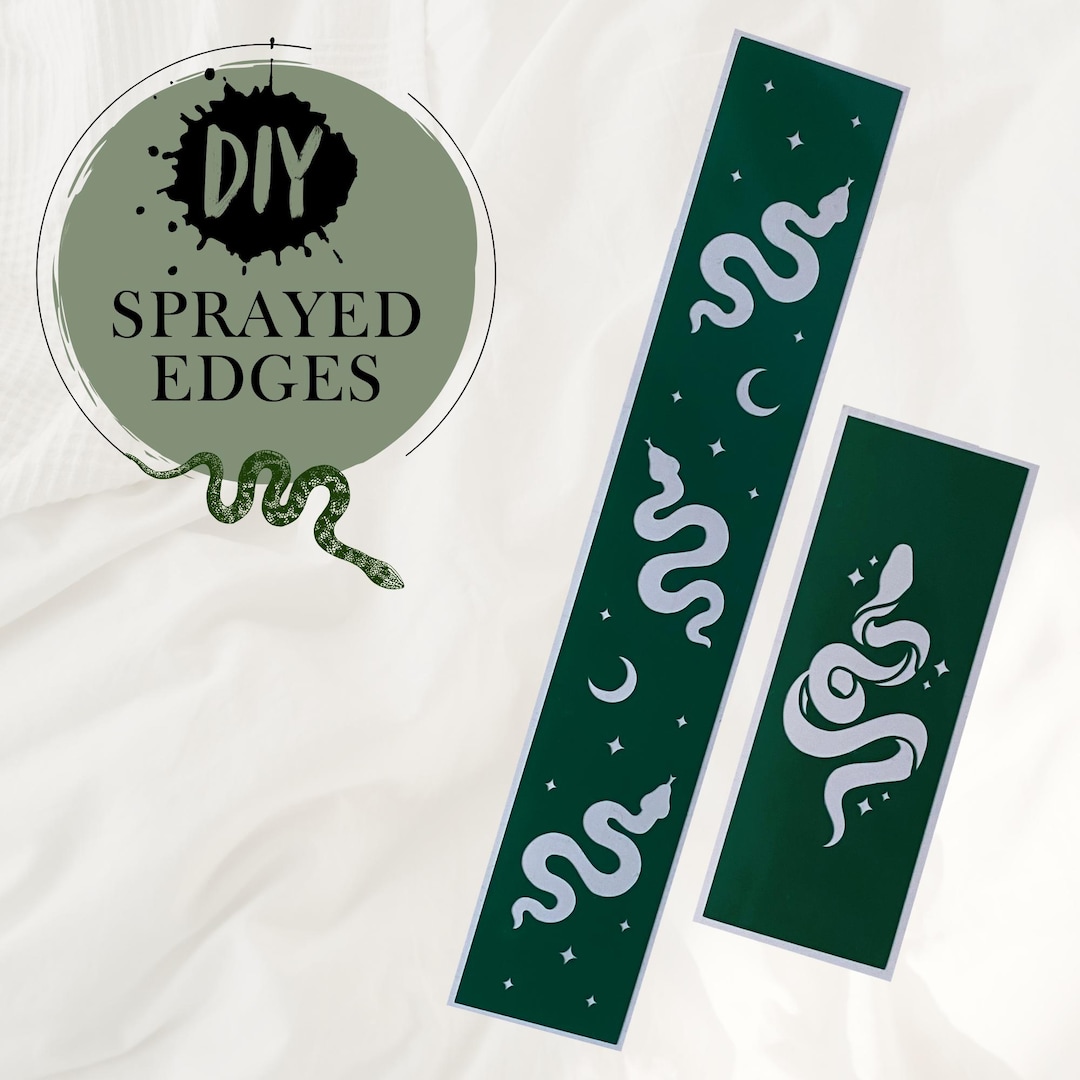 Stencil for Book Edges | Marbling Stencil | Snakes, Crescent Moon and ...