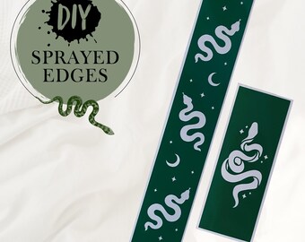 Stencil for book edges | Marbling stencil | Snakes, crescent moon and stars pattern
