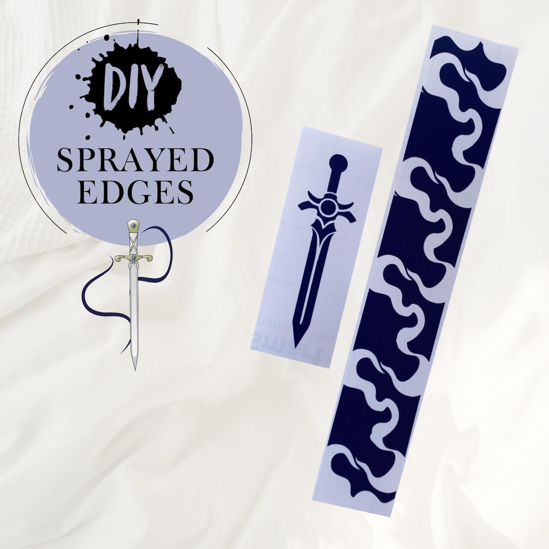 Stencil for Book Edges | Marbling Stencil | Sword and Smoke Pattern - Etsy