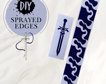 Stencil for book edges | Marbling stencil | Sword and smoke pattern
