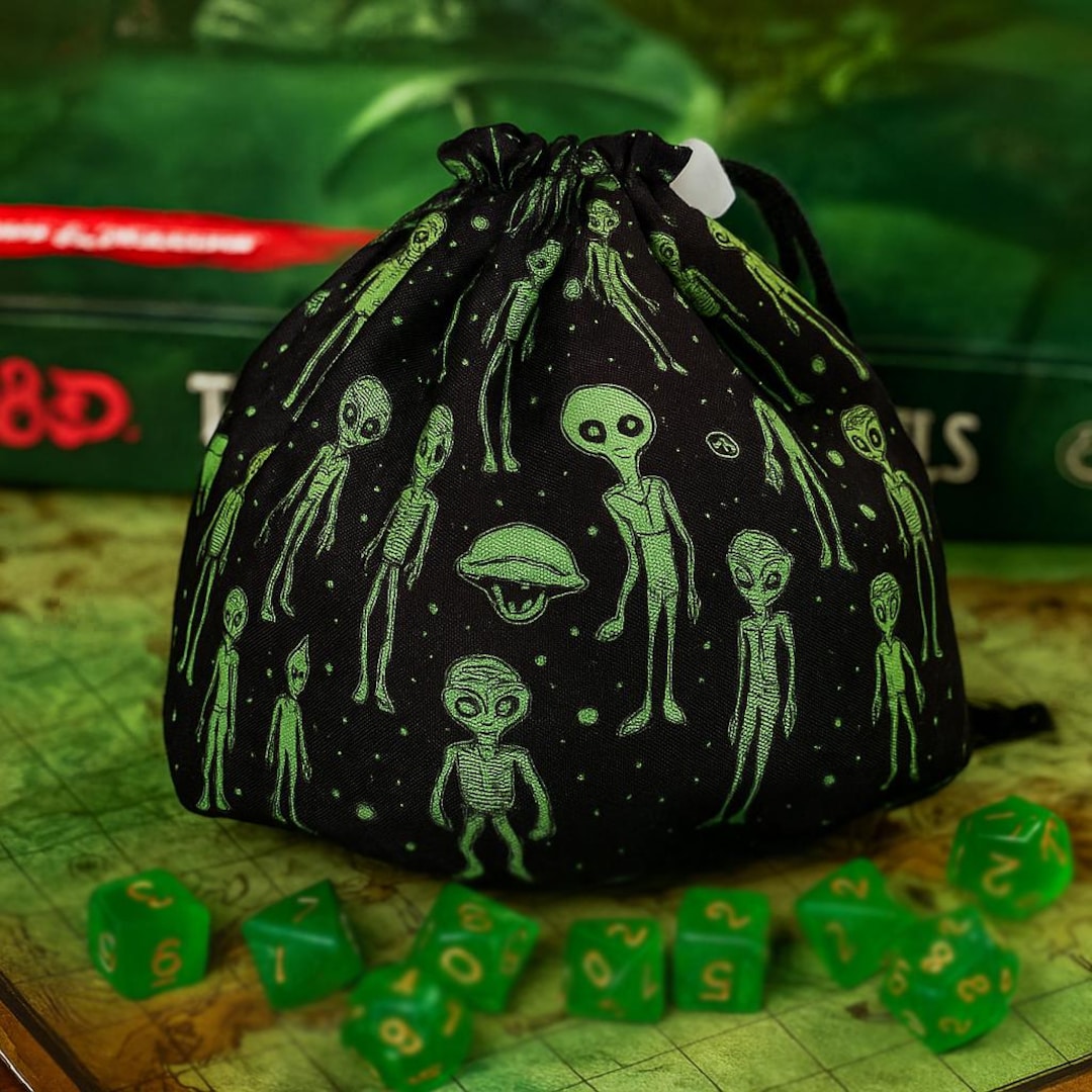 Cryptid Alien Dice Bag With Pockets for Tabletop RPG Games - Etsy