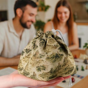 Map dice bag, Dnd bag, Handmade dice pouch, Fantasy dice bag, RPG accessory, Tabletop dice storage, Adventure dice bag, Dice bag gift