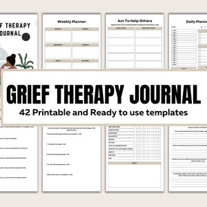 Grief Therapy Journal, Grief and Loss Worksheets Bundle, Grief Gift ...